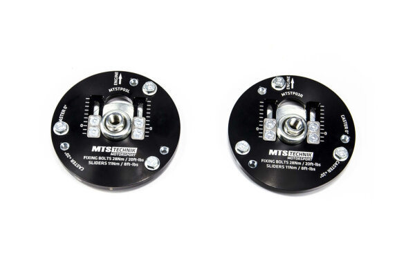 Plaques de carrossage MTS réglables camber / caster pour essieu avant compatibles avec Saab 9-3 Cabriolet (YS3F) 1.9 TiD 88 KW MTSCP03SET