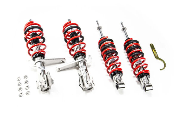Suspension à combinés filetés MTS Comfort Inox compatible avec Audi 80 B4 berline (8C) 2.0 - 66 KW XMTSGWAU34-C