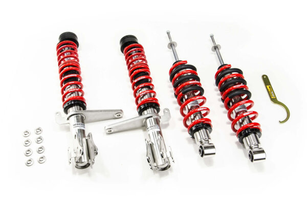 Suspension à combinés filetés MTS Street Inox compatible avec Audi 80 B4 Avant (8C) 1.9 TD - 55 KW XMTSGWAU71