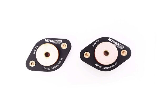 Coupelles de suspension renforcées MTS en polyuréthane avec plaques de carrossage pour essieu arrière compatibles avec BMW 3 Cabriolet (E30) 318 i 83 KW MTSCP16SET