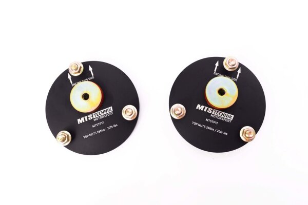 Coupelles de suspension renforcées MTS en polyuréthane avec plaques de carrossage pour essieu avant compatibles avec Mitsubishi GALANT VIII Break (EA) 2.0 TDI (EA6W) 66 KW MTSCP17SET