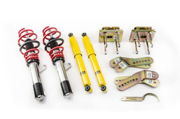 Suspension à combinés filetés MTS Street Inox compatible avec Volkswagen CADDY III Fourgon/Monospace (2K/2C) 2.0 TDI 62 KW XMTSGWVW34